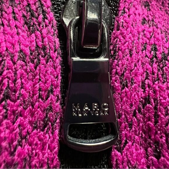 Marc New York Fuchsia Purple Black Heathered Full Zip Up Jacket Women's size M - Picture 5 of 8
